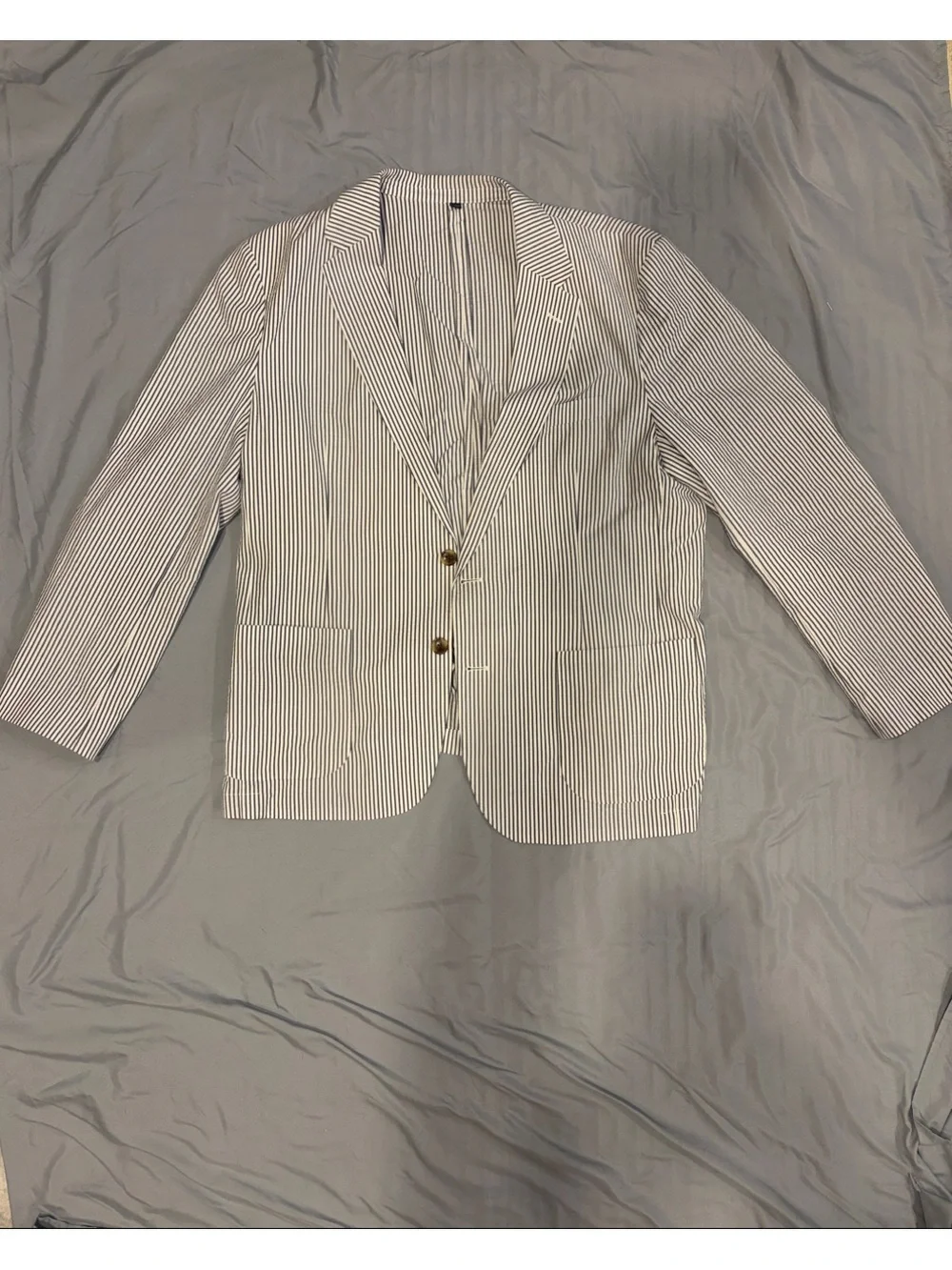 Jcrew Thompson Striped SeersuckerBlazer - White & Navy